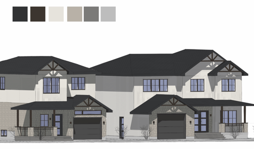 Maisons side-by-side couleur